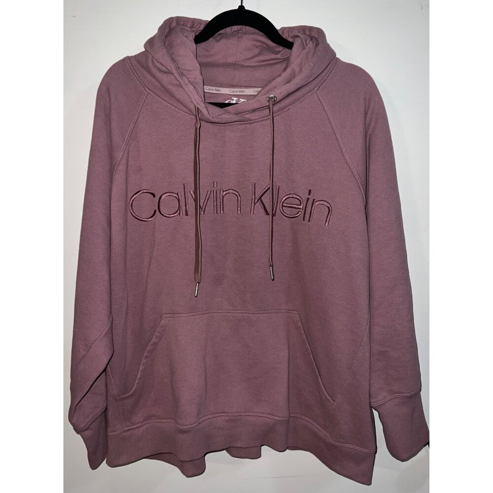 Calvin Klein Mauve Hoodie Sweatshirt XX-Large Cotton/Polyester Blend - Picture 1 of 4